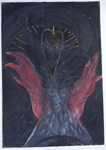 FRANKY CANE / FIGURATIE / OLIEVERF PAPIER / 132x98cm PANEEL beschikbaar voor biedingen