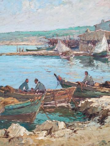 Fortune Car olieverf schilderij board maritiem vissers boten beschikbaar voor biedingen