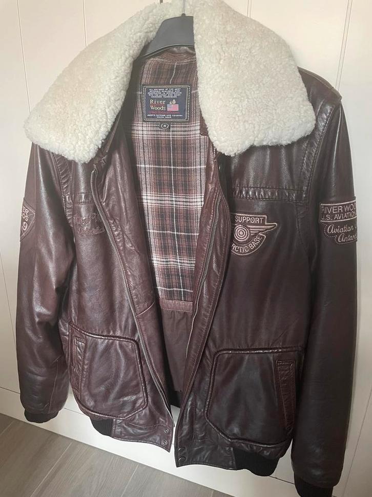 Lederen vest River Woods 16 jaar 90€, Kinderen en Baby's, Kinderkleding | Maat 164, Zo goed als nieuw, Jongen, Jas, Ophalen of Verzenden