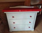 Wit gebeitste, grenen, landelijke ladekast met rode hartjes, Ophalen, Gebruikt, Kast