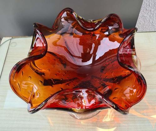 Murano asbak met belletjes - bruinoranje --lees info aub, Antiek en Kunst, Antiek | Glaswerk en Kristal, Ophalen