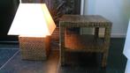 Rieten tafellamp rotan met bijzettafel hoogte 116cm, Ophalen, Zo goed als nieuw, Flamant