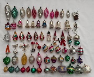 Lot oude kerstballen, kerstversiering, vintage kerstgerief beschikbaar voor biedingen