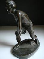 Barthélémy FRISON XIX antiek bronzen beeld balspeler kaatser, Antiek en Kunst, Ophalen