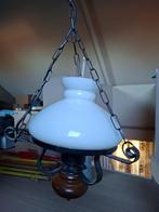 Luchter rond glazen kap, Huis en Inrichting, Lampen | Kroonluchters, Ophalen, Zo goed als nieuw, Glas