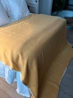 ZEER MOOIE DEKEN WOL SOLE MIO DONKERGEEL BEIGE GROOT, Enlèvement ou Envoi, Beige, Comme neuf, Couverture ou Couette