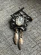 Zilveren koekoeksklok broche, Handtassen en Accessoires, Broches, Ophalen of Verzenden, Gebruikt, Zilver