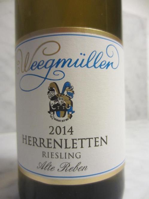 Riesling Herrenletten 2014 (Weegmüller) (3x75cl), Verzamelen, Wijnen, Zo goed als nieuw, Witte wijn, Overige gebieden, Vol, Verzenden