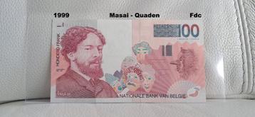 100 francs Ensor - Masaï - Quads en Fdc, Envoi, Billets en vrac