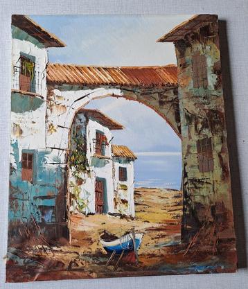 Peinture sur toile 46 x 38 cm signée beschikbaar voor biedingen