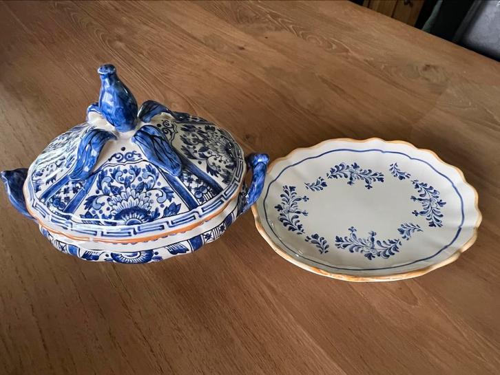 Sauskom en boordje Boch Frères, Antiek en Kunst, Antiek | Schalen, Ophalen