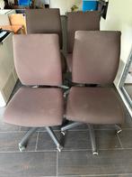 4 bureaustoelen, Huis en Inrichting, Stoelen, Ophalen, Gebruikt, Bruin, Vier