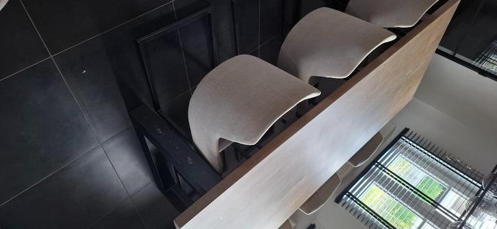Eiken eettafel incl. 6 stoelen, Huis en Inrichting, Tafels | Eettafels, Gebruikt, 50 tot 100 cm, 200 cm of meer, Vijf personen of meer
