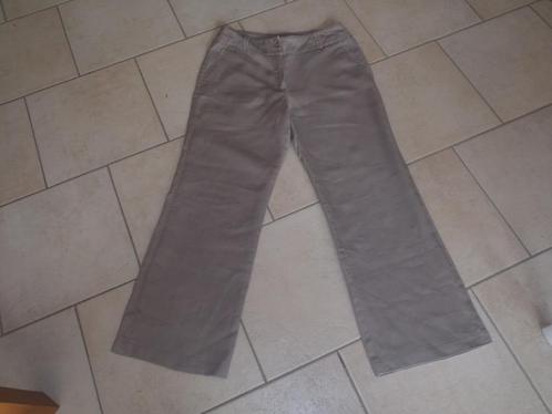 taupe broek maat 38 (linnen), Kleding | Dames, Broeken en Pantalons, Zo goed als nieuw, Overige kleuren, Lang, Ophalen