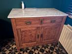Massief houten dressoir met marmeren blad m, Huis en Inrichting, Ophalen, Gebruikt