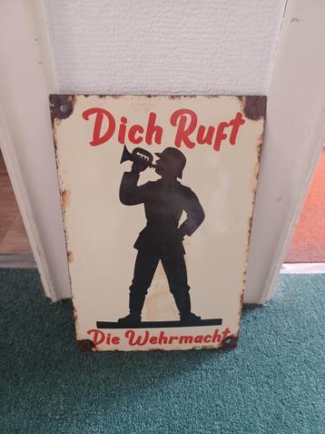 Duitse emaillebord Wo2 beschikbaar voor biedingen