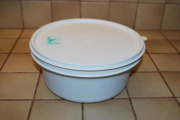 TUPPERWARE Witte ronde blenderkom met deksel Zeer goed  beschikbaar voor biedingen