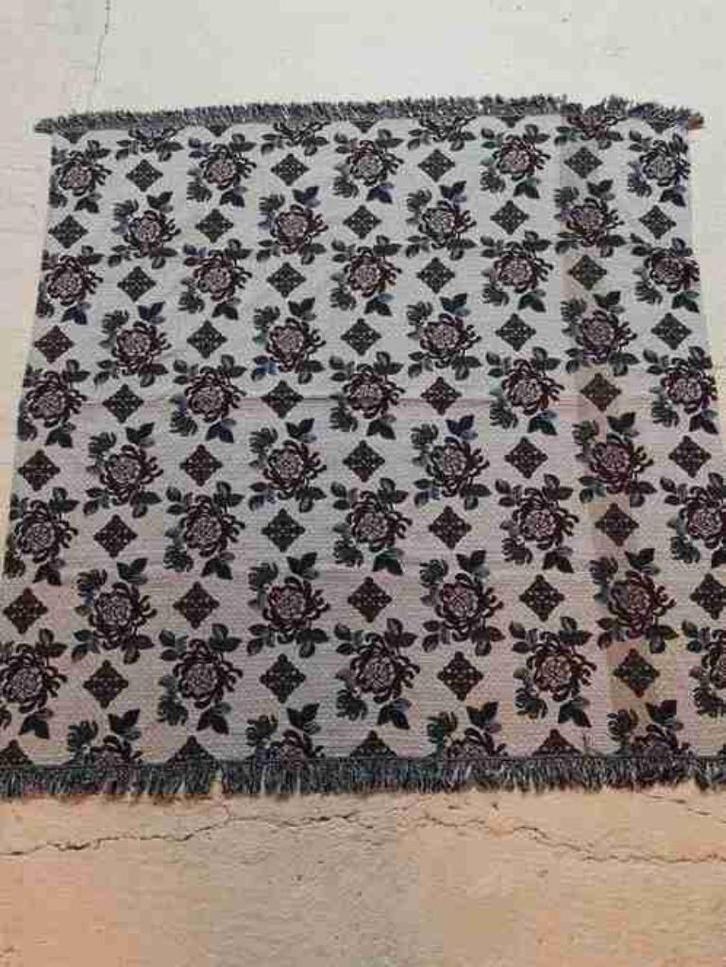 Grand foulard bloemen paars blauw groen 155/150, Huis en Inrichting, Woonaccessoires | Plaids en Woondekens, Zo goed als nieuw