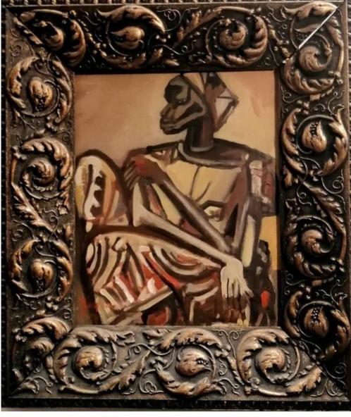 Jespers « Femme africaine » huile sur panneau 25 x 33 cm, Antiquités & Art, Art | Peinture | Classique, Envoi