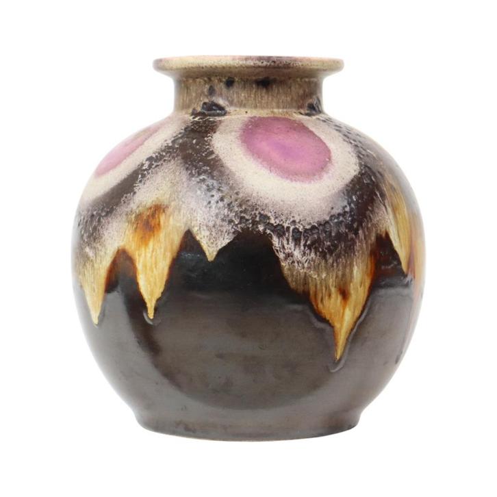 Bolle Fat Lava Vaas Paars West Germany Keramiek 666-21, Antiek en Kunst, Antiek | Vazen, Ophalen of Verzenden