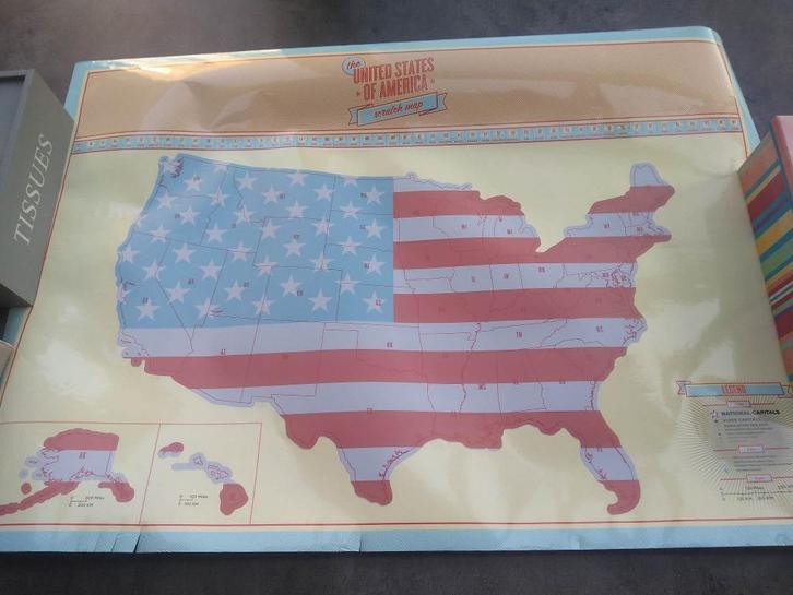 poster the united states of America scratch map, Verzamelen, Posters, Zo goed als nieuw, Ophalen of Verzenden