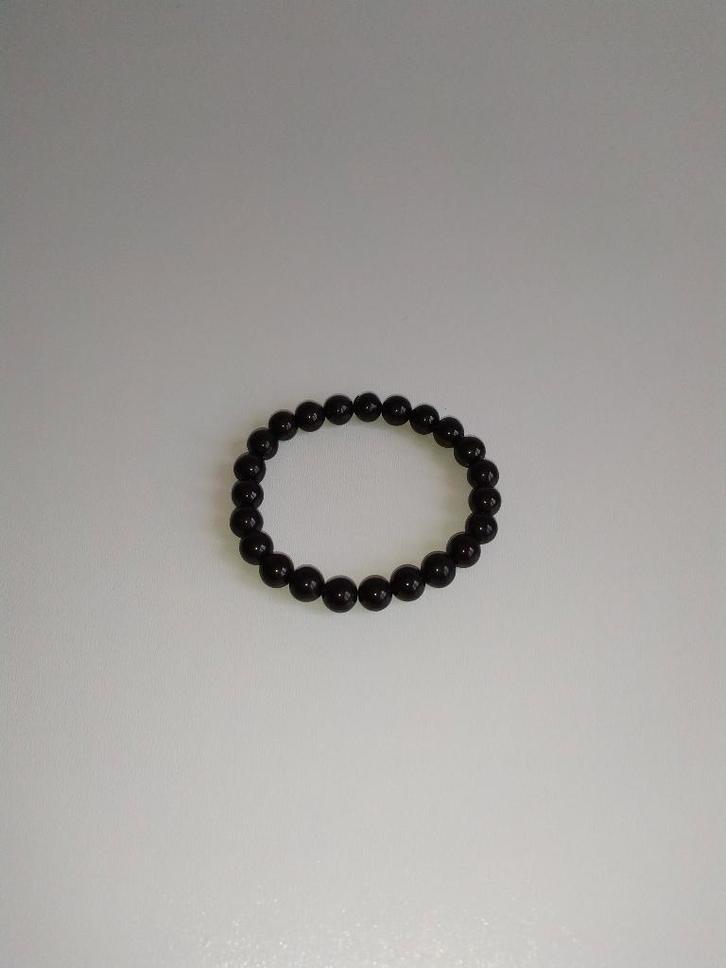 Armbandje met zwarte onyx kraaltjes, Handtassen en Accessoires, Armbanden, Nieuw, Overige materialen, Zwart, Met bedels of kralen
