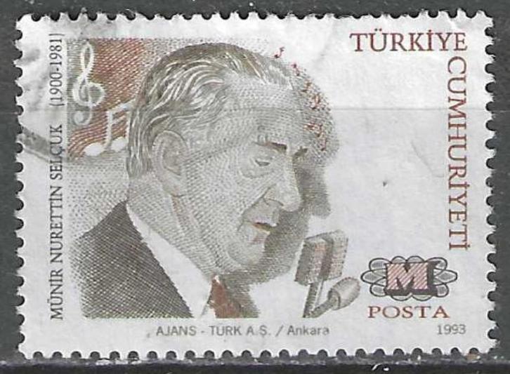 Turkije 1993 - Yvert 2744 - Munir Nurettin Selcuk (ST), Postzegels en Munten, Postzegels | Europa | Overig, Verzenden
