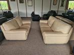 BEIGE BUFFELLEDEREN SALON 3 EN 2 ZIT, Ophalen, Gebruikt, Leer