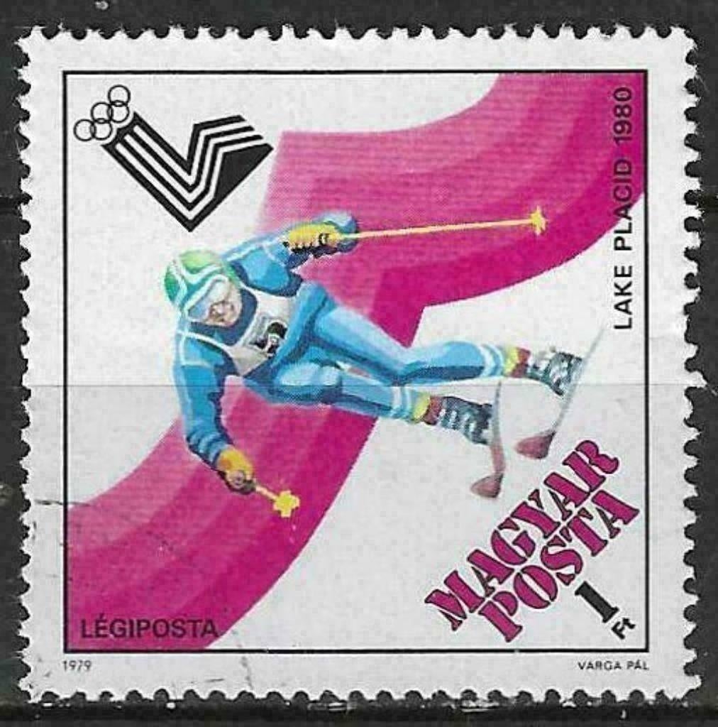 Hongrie 1979 - Yvert 424PA - Jeux olympiques d'hiver (ST), Timbres & Monnaies, Timbres | Europe | Hongrie, Affranchi, Envoi