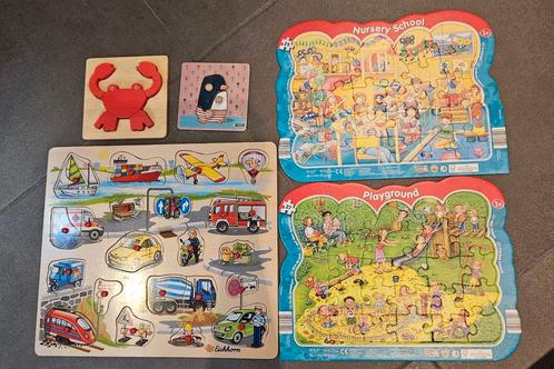 Peuterpuzzels hout en karton, Kinderen en Baby's, Speelgoed | Kinderpuzzels, Zo goed als nieuw, 2 tot 4 jaar, Van hout, Ophalen