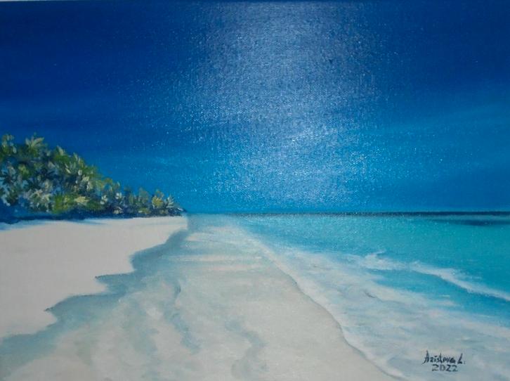 klein olieschilderij Zanzibar (30x40 cm), Antiek en Kunst, Kunst | Schilderijen | Klassiek, Ophalen of Verzenden