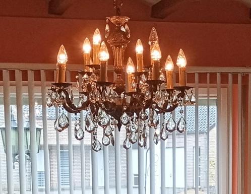Oude kroonluchter 12 lampen, Huis en Inrichting, Lampen | Kroonluchters, Gebruikt, Ophalen