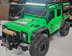 Traxxas TRX-4 Defender fluor groen met upgrades, Elektro, Auto offroad, Ophalen of Verzenden, Zo goed als nieuw
