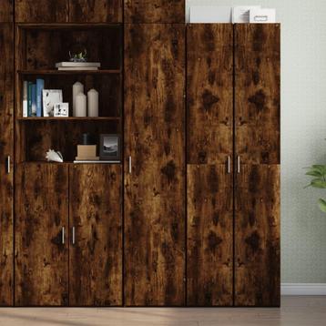 Hoge kast 40x42,5x185 cm bewerkt hout gerookt eikenkleurig beschikbaar voor biedingen
