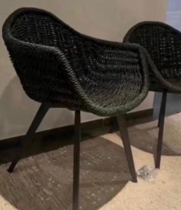 Stoelen Wicker + zwart alu 2 stuks nieuw in  verpakking  beschikbaar voor biedingen