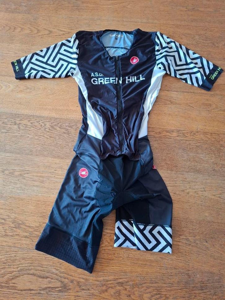 Castelli Green Hill Trisuit L, Fietsen en Brommers, Fietsaccessoires | Fietskleding, Zo goed als nieuw, L, Verzenden