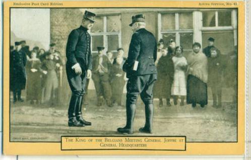 Photo PC app 1915 - Historical meeting Albert I / Joffre, Verzamelen, Postkaarten | Themakaarten, Ongelopen, Politiek en Historie