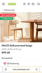 6x Eetkamerstoel Falco van Casa Eik-Beige, Huis en Inrichting, Stoelen, Ophalen, Zo goed als nieuw