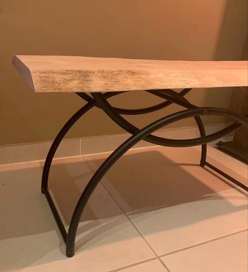 Salontafel  met massief  coniferen houten blad, Huis en Inrichting, Tafels | Sidetables, Nieuw, Ophalen