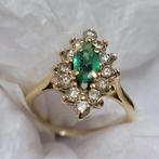 Emerald Diamond Ring 18 karaat goud, Handtassen en Accessoires, Ringen, Ophalen, Nieuw, Met edelsteen, Dame