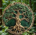 Vintage rond metalen bord Levensboom met knopen (20cm), Enlèvement ou Envoi, Neuf