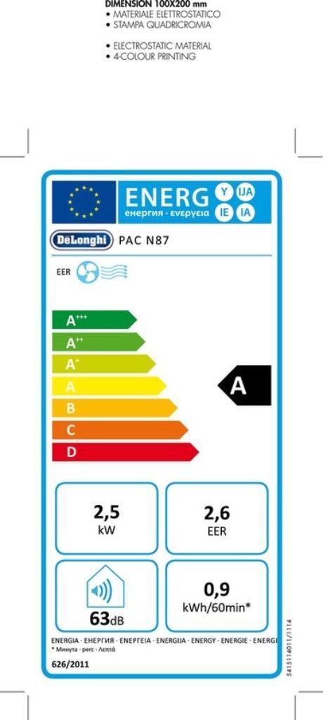 Delonghi mobiele airco PAC N87, Elektronische apparatuur, Airco's, Zo goed als nieuw, Mobiele airco, 60 tot 100 m³, 3 snelheden of meer