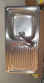 Évier Inox avec robinet et syphon, Enlèvement, Inox, Robinet