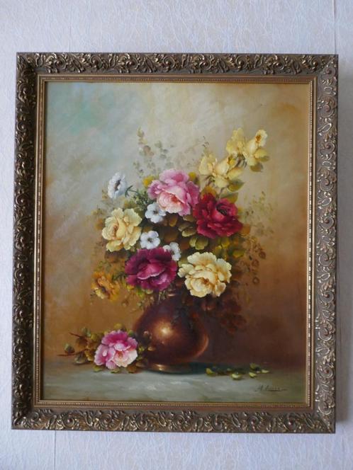 Schilderij - stilleven met bloemen, Antiek en Kunst, Kunst | Schilderijen | Klassiek, Ophalen