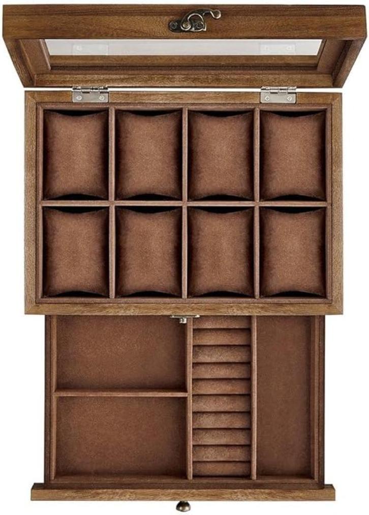 SONGMICS Horlogedoos met 8 vakken, Hobby en Vrije tijd, Overige Hobby en Vrije tijd, Nieuw, Verzenden