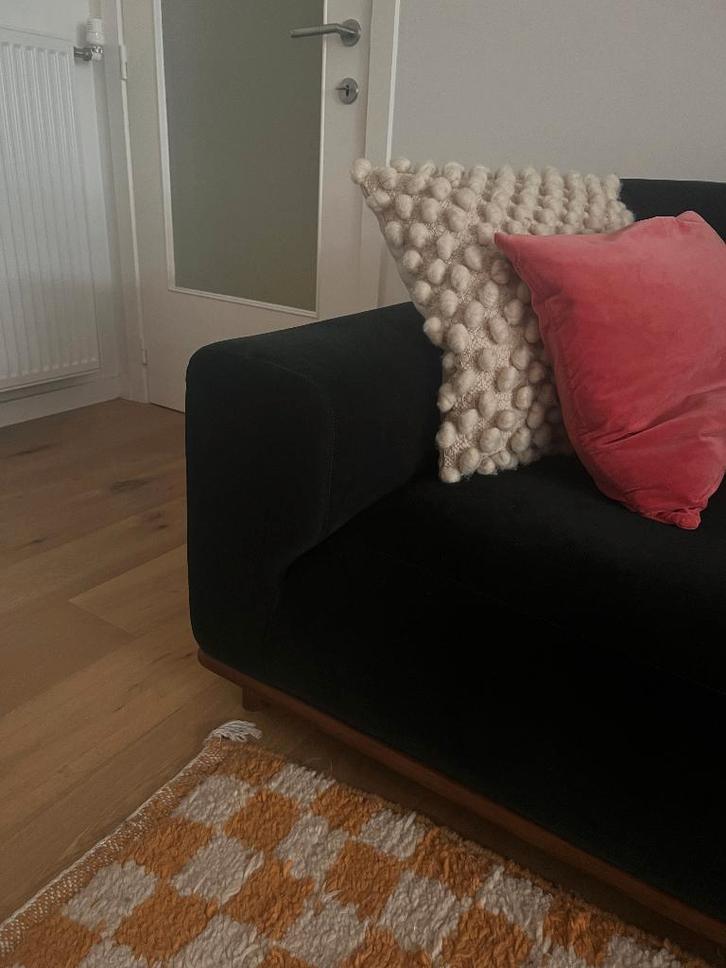 3 places en velours vert foncé, Maison & Meubles, Canapés | Salons, Comme neuf, Banc droit, Trois personnes, 200 à 250 cm, 75 à 100 cm