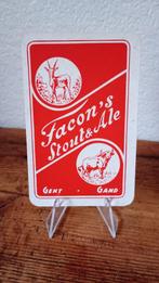 Brouwerij oude bier speelkaart Facon's Stout & Ale, Verzamelen, Biermerken, Overige merken, Reclamebord, Plaat of Schild, Gebruikt