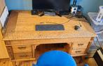 Bureau en chêne 4 tiroirs 130x75x76, Maison & Meubles, Bureaux, Enlèvement, Utilisé, Bureau