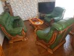Lederen salon + salon tafel, Ophalen of Verzenden