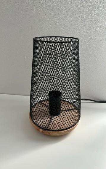 Tafellamp van hout en metaal beschikbaar voor biedingen